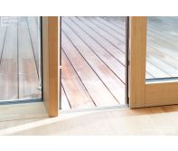 Unilux Lift and Slide Aluminium Wood Sliding Door, 32mm Glass, 8mm frame, High Security Multi-point locking system.